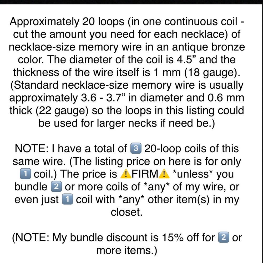 20-loop coil of bronze memory wire: 4.5” × 1 mm - Picture 2 of 3